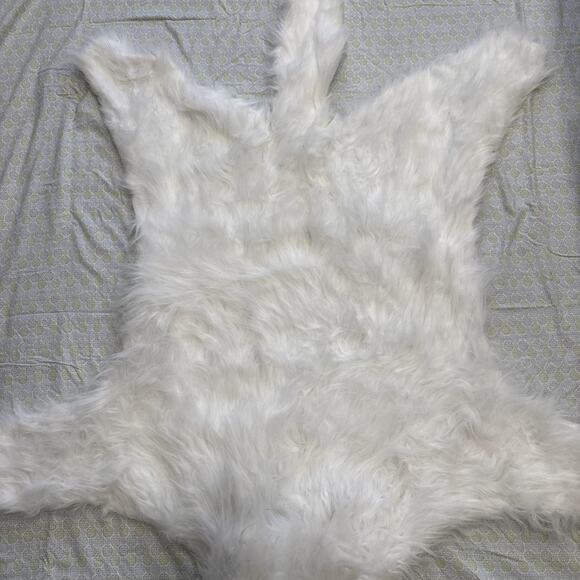 Werewolf Rug Light Up Eyes & Sound Decoration White Wolfman Halloween Decor 70” - Picture 4 of 11